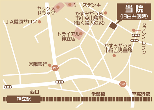 かすみがうら市稲吉・白井こどもクリニック・地図